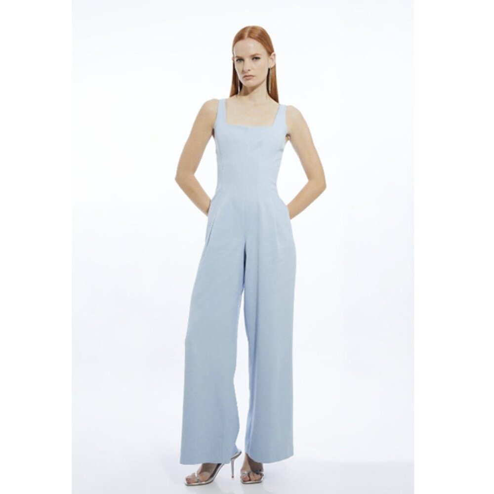 Karen Millen Tailored Sqr Neck Straight Leg Jumpsuit NWT